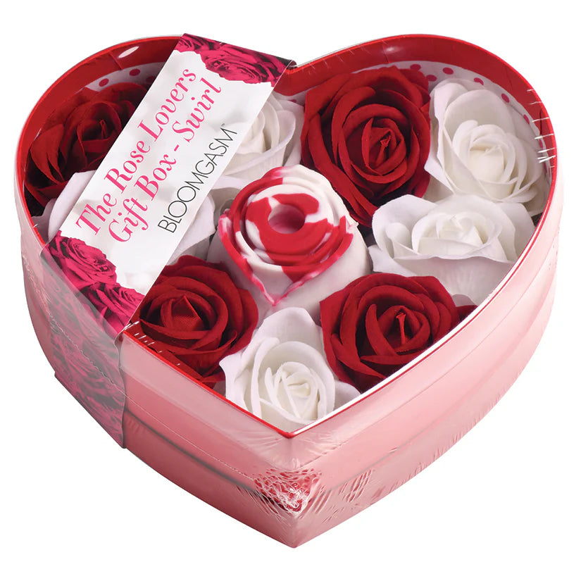 Bloomgasm Sucking Rose Heart Box-White & Red
